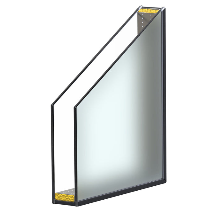 2-fach Wärmeschutz Isolierglas satiniert - aus 1 x Float 4 mm klar mit Wärmeschutz und 1 x Floatglas satiniert 4 mm (Einbaudicke 24mm) | Glas Star