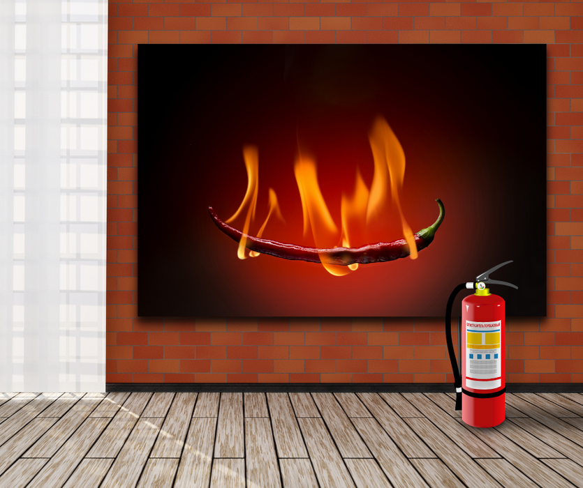 Glasbild Hot Chili in 90 x 60 cm | Glas Star