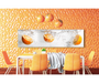 Glasbild Three Big Oranges in 200 x 64 cm | Glas Star