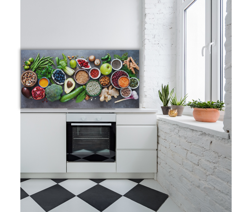 Küchenrückwand Motiv Kochzutaten 6mm in 120 x 80 cm | Glas Star