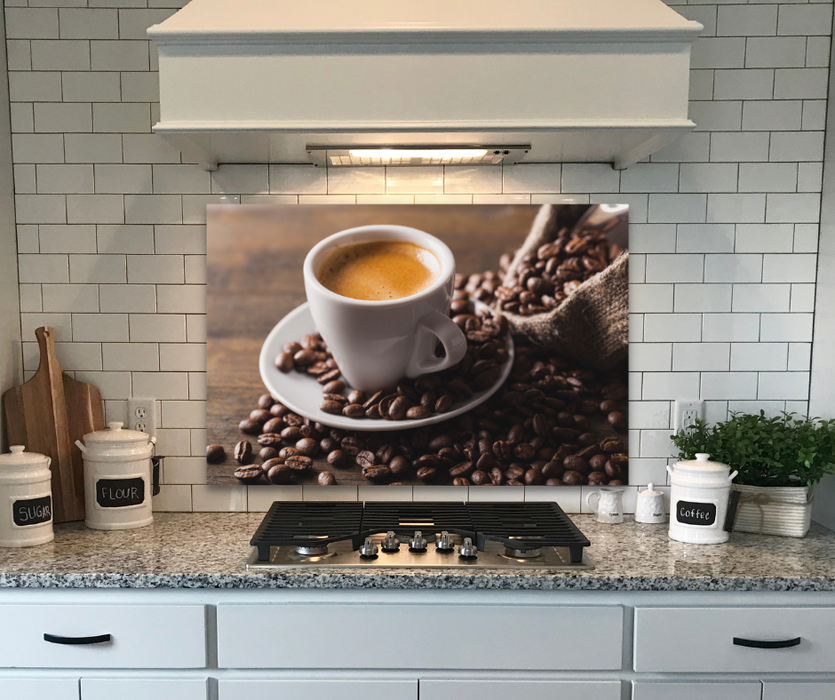 Küchenrückwand Motiv Morning Coffee 6mm in 100 x 75 cm | Glas Star
