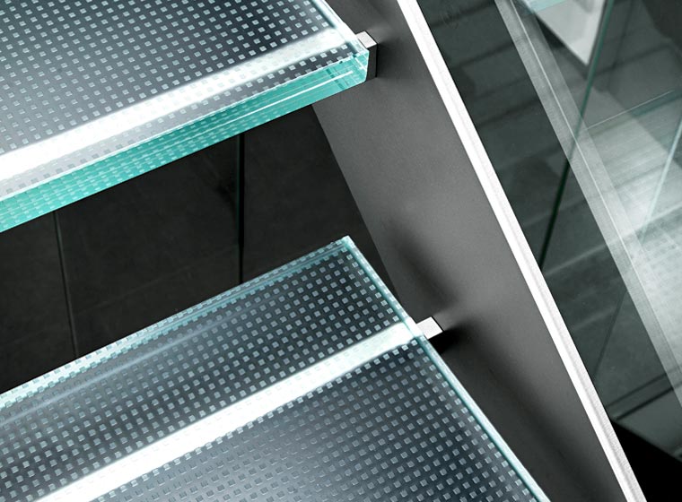 VSG Glas begehbar mit Matrix rutschhemmung (bis 2000 x 1400 mm) | Glas Star