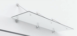 Glazen overkapping met trekstangen 250 x 90 cm, mat veiligheidsglas met 17,52 mm glasdikte | Glas Star